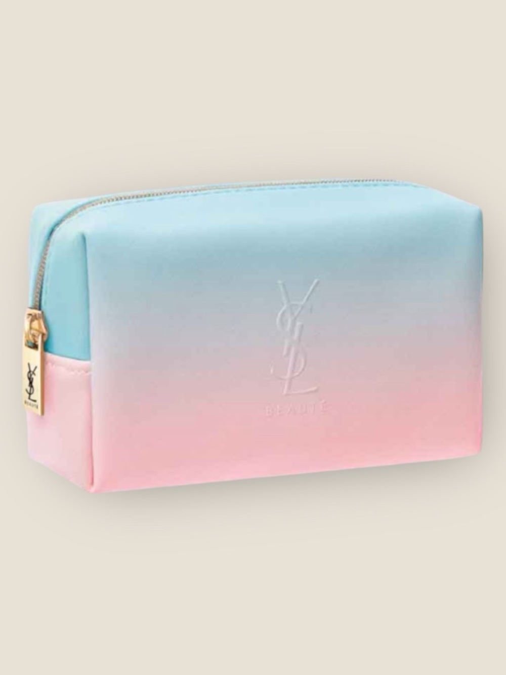 Light-Pink/Blue Ombré YSL (Yves Saint Laurent) Mini Cosmetic-Makeup Bag
